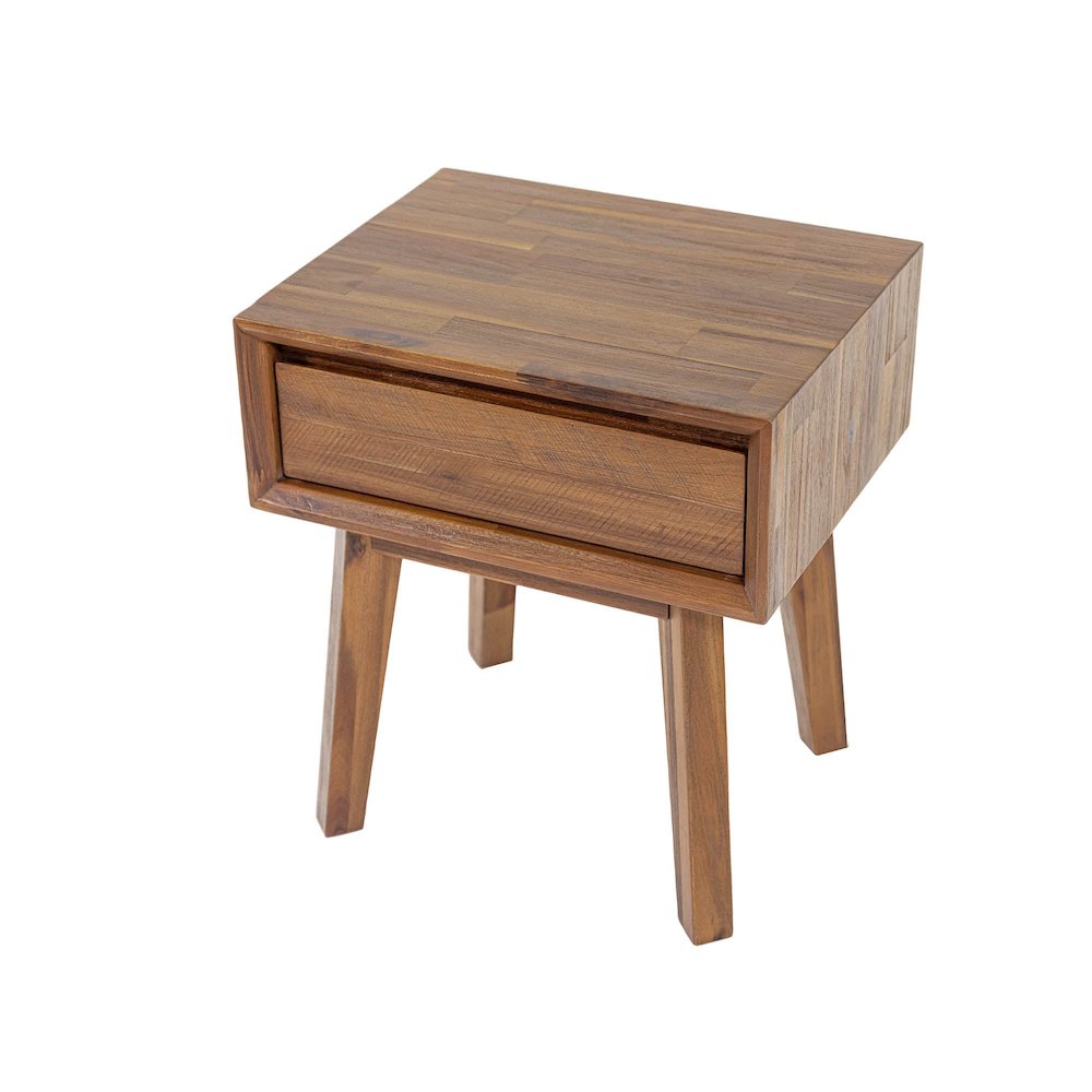 Gia 1 Drawer Nightstand - Warm Pecan. Picture 8