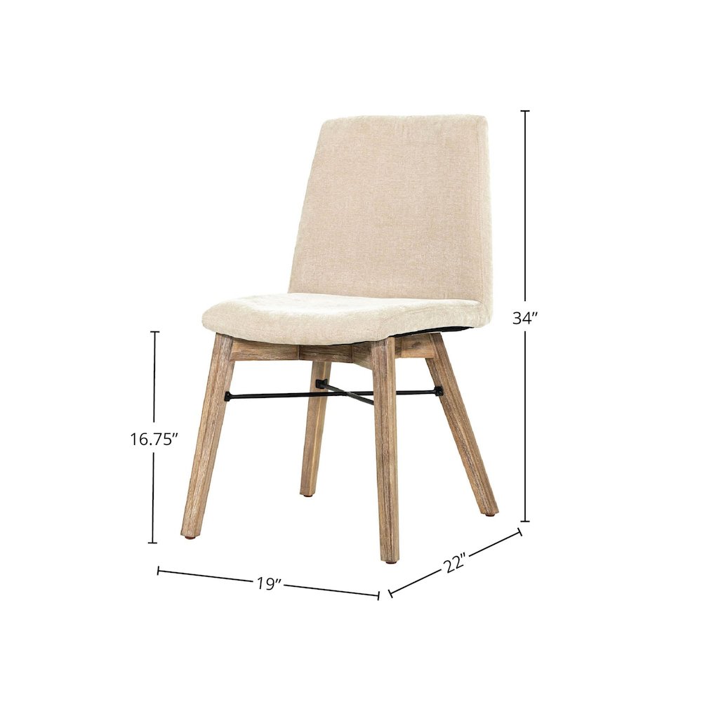 Gia Dining Chair - Light Driftwood - Sand. Picture 3