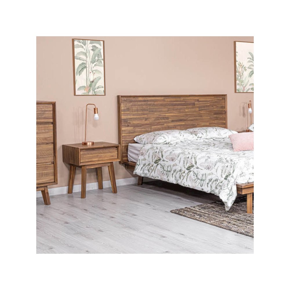 Gia 1 Drawer Nightstand - Warm Pecan. Picture 2