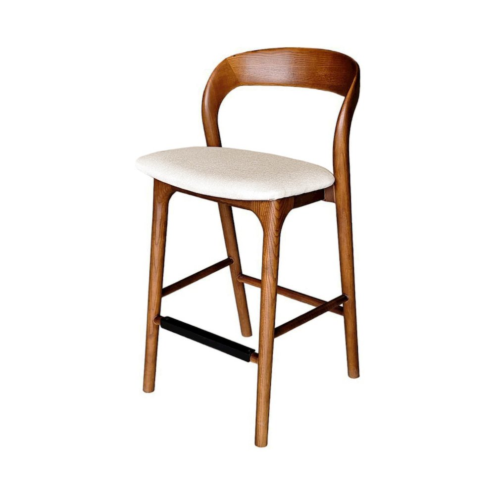 Rotondo Counter Stool - Walnut Frame. Picture 1