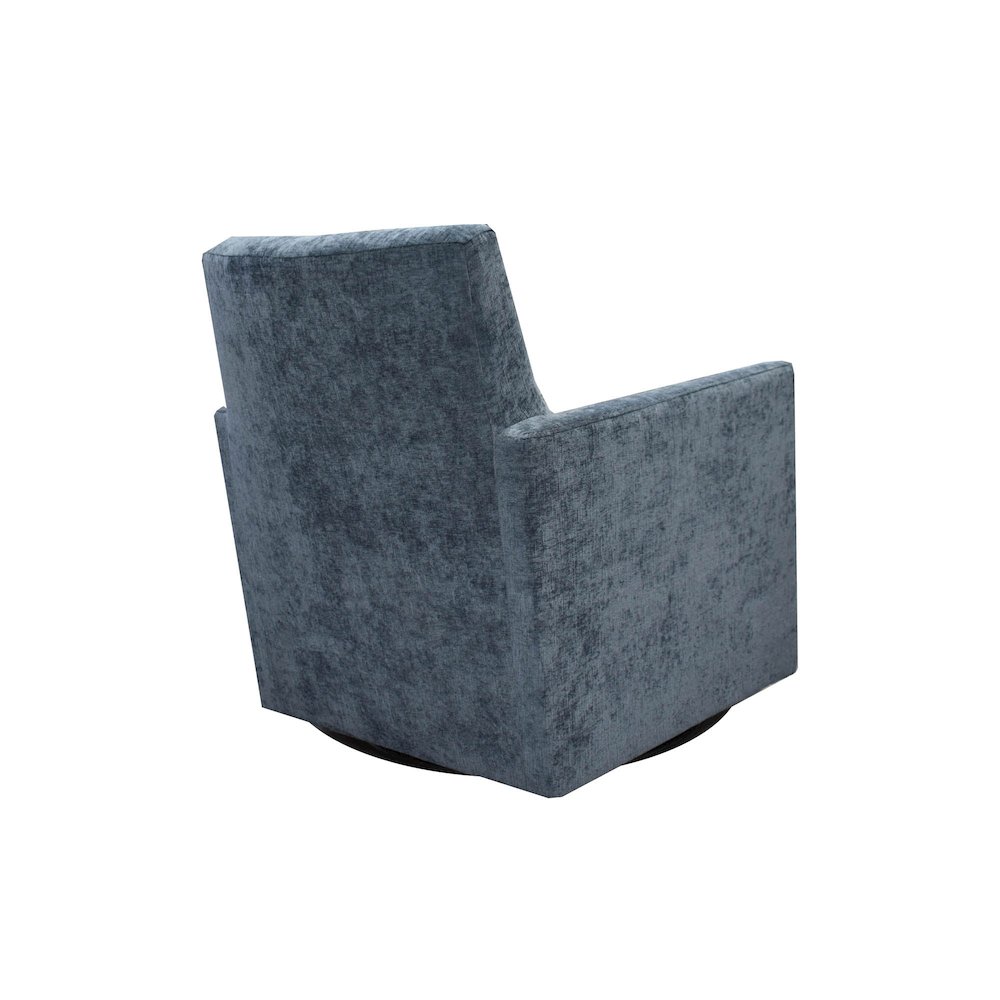 Riley Swivel Club Chair - Aqua Chenille. Picture 6
