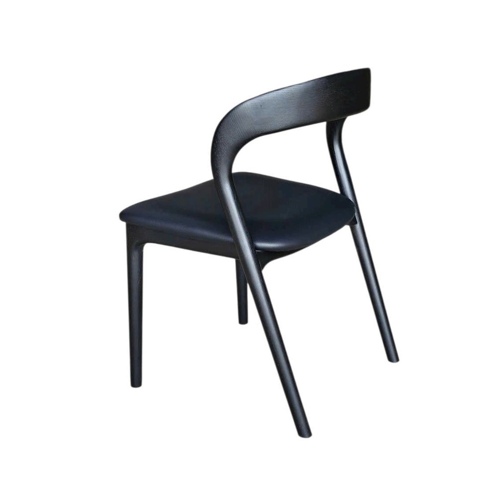 Rotondo Dining Chair - Black Frame with PU Seat. Picture 6