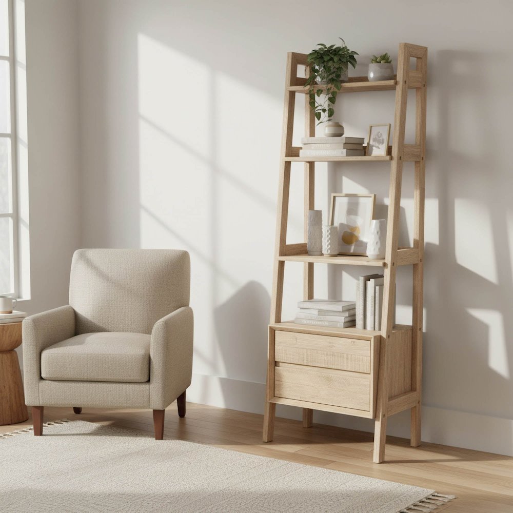 Gia Modular Bookcase - Light Driftwood. Picture 2