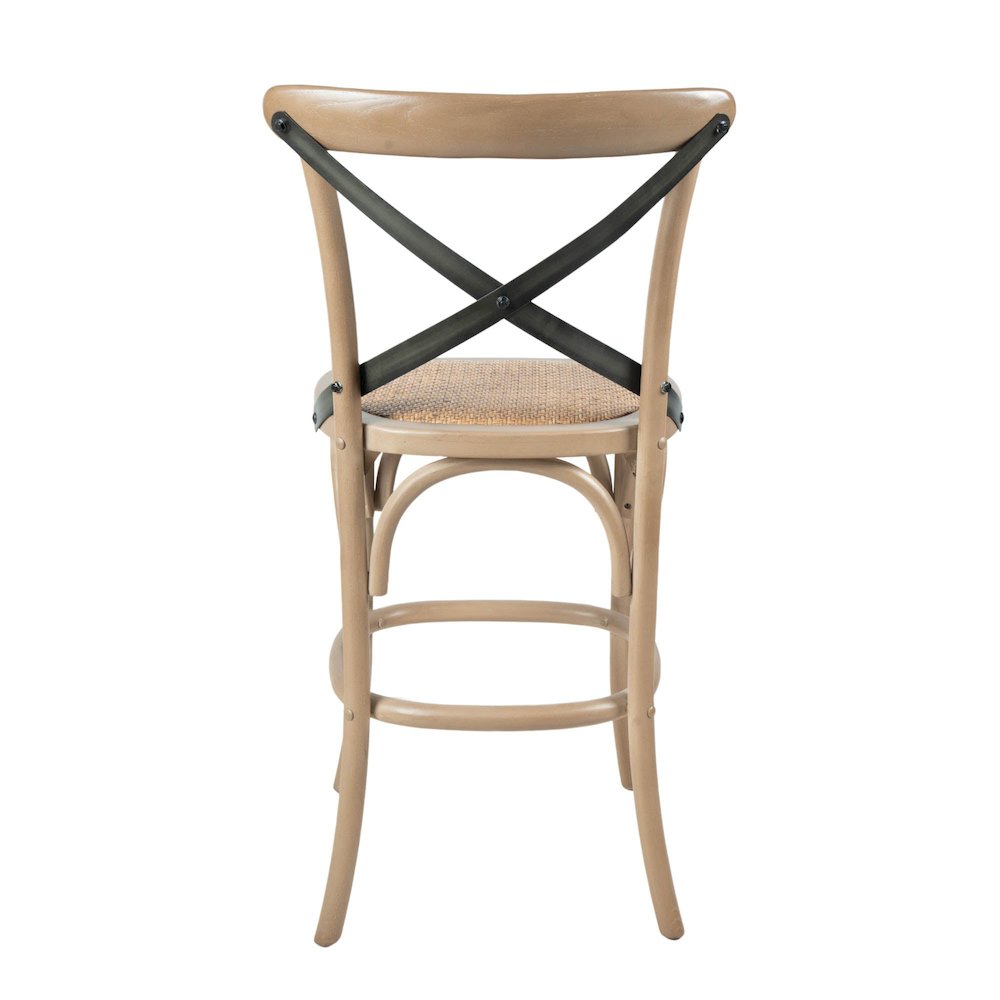 Cross Back Fixed Counter Stool - Sundried. Picture 6