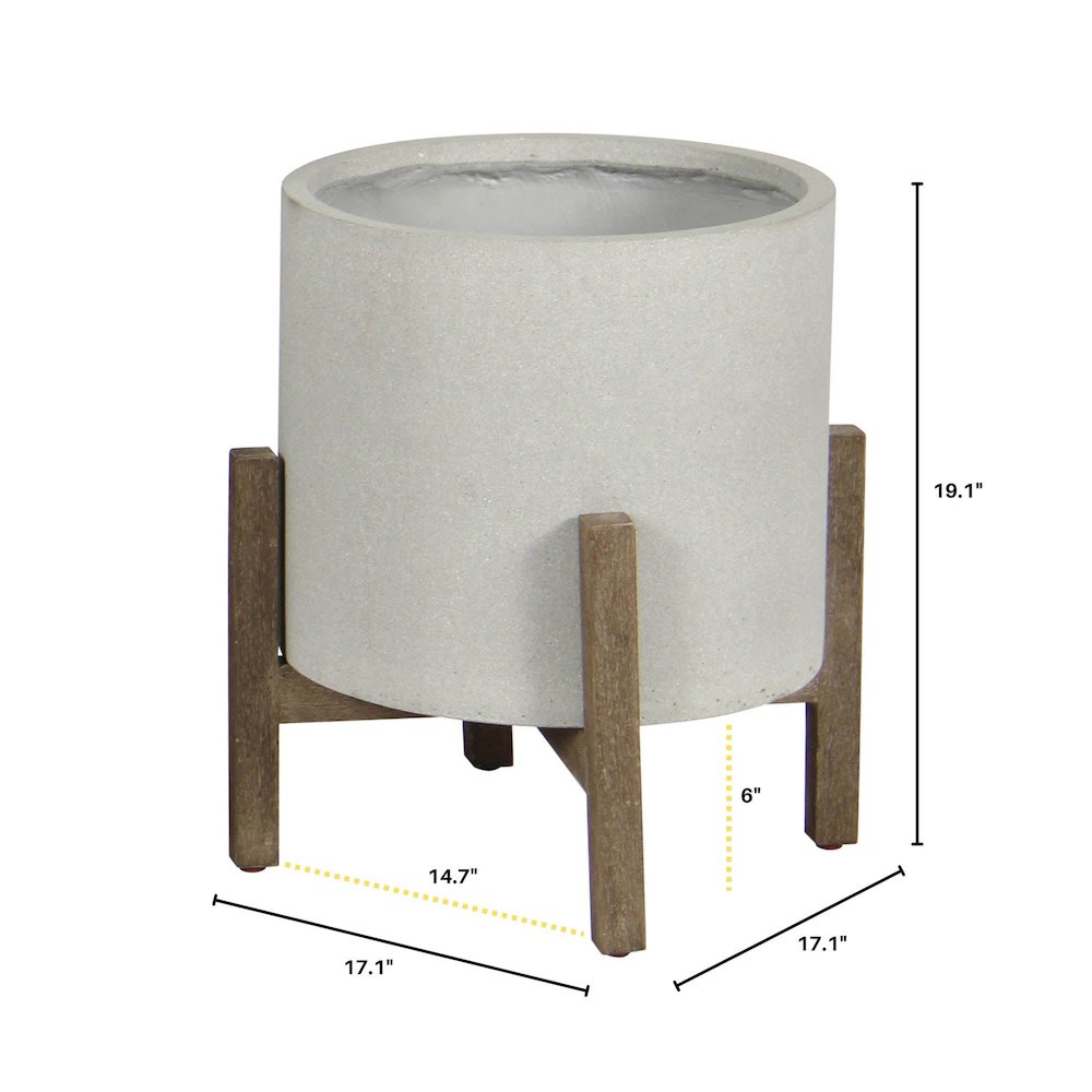 Patio Round Standing Pot - Natural Stone. Picture 12