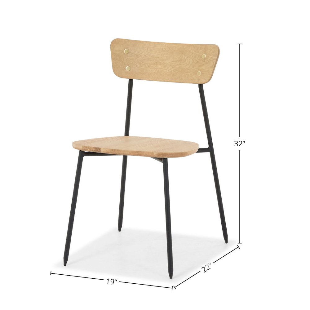 Colton Dining Chair - Natural Wood Seat. Picture 3