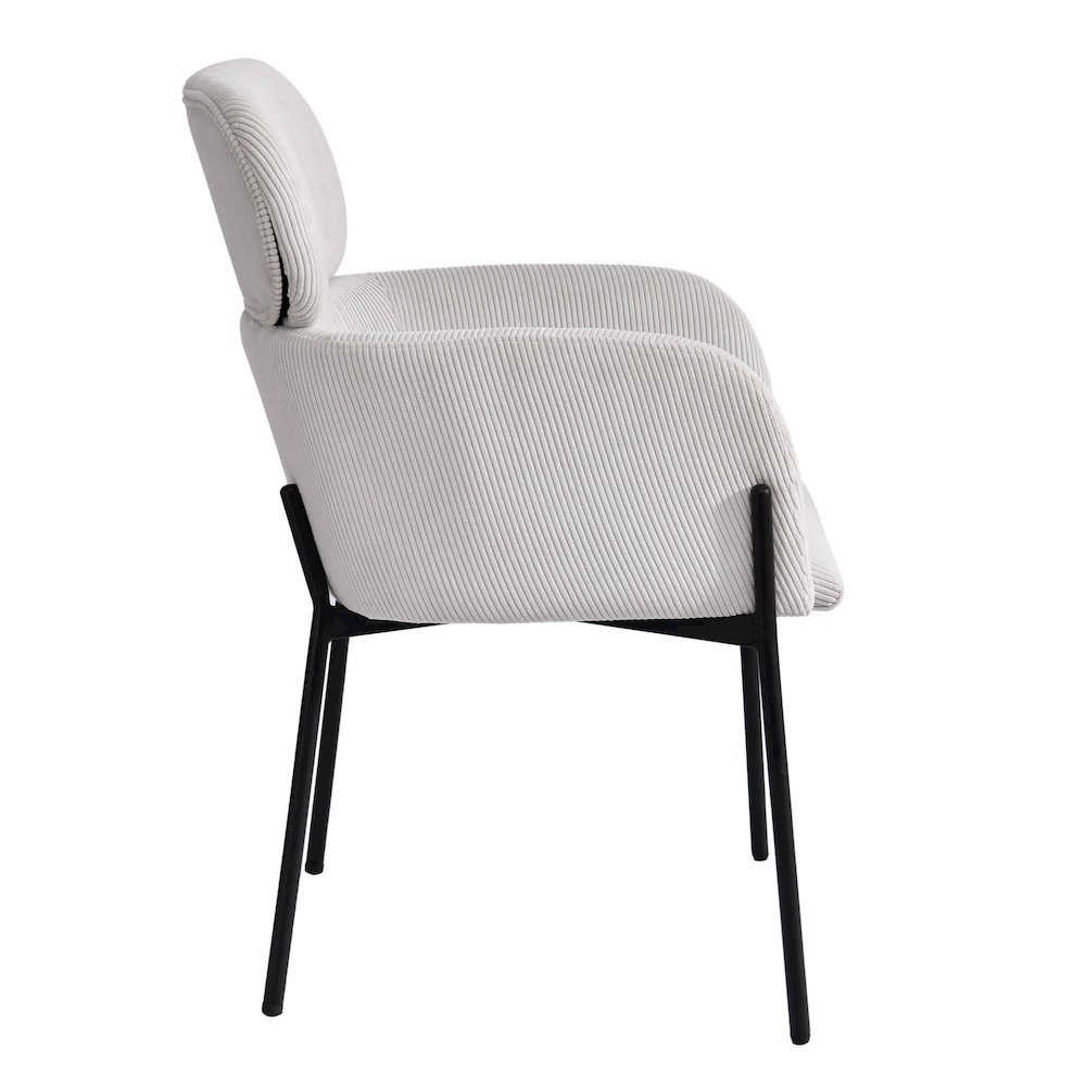 Allegra Dining Chair - Corduroy White. Picture 7