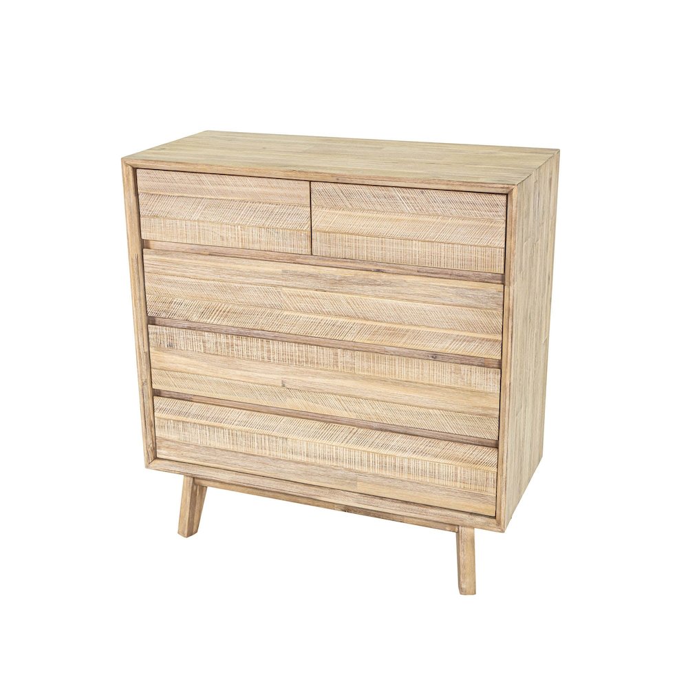 Gia 5 Drawer Chest - Light Driftwood. Picture 9