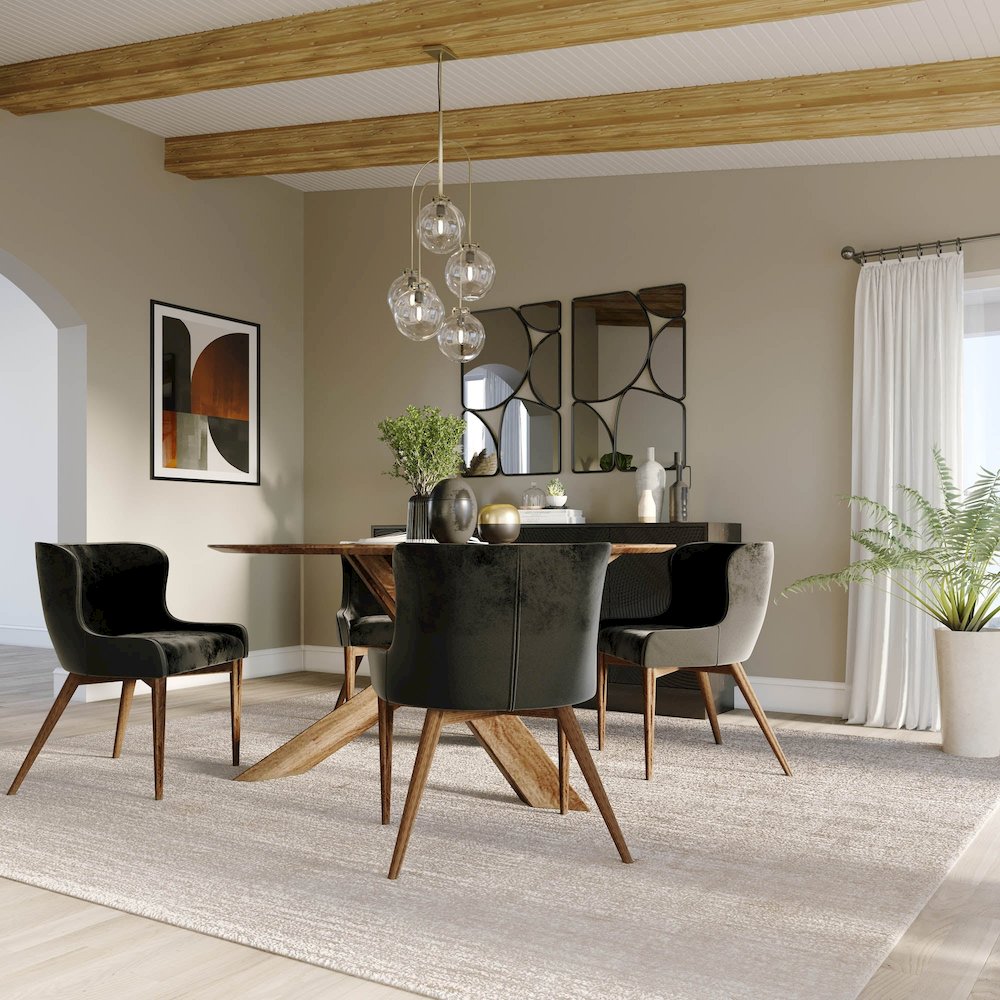 Mila Dining Chair - Black Velvet. Picture 3