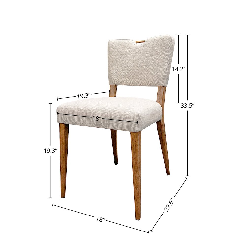 Luella Dining Chair - Sandy Beige/Cool Brown Legs. Picture 3