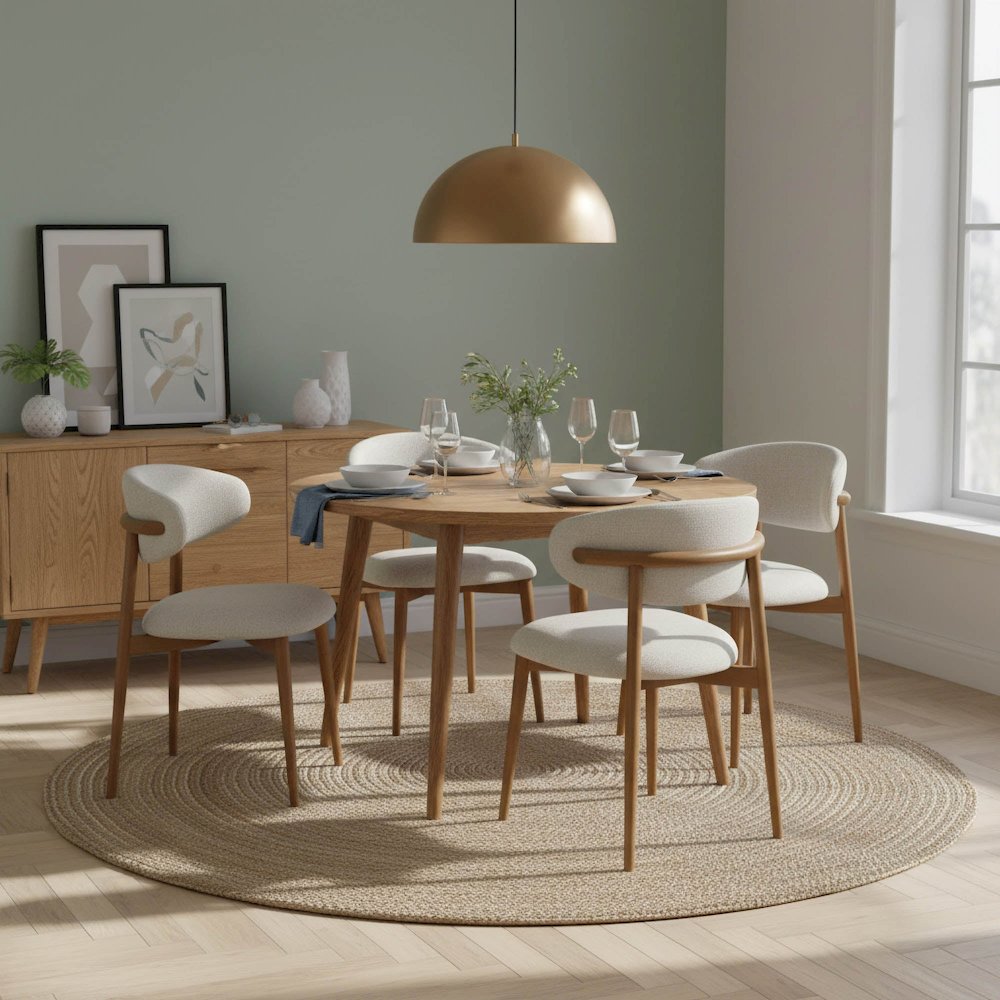 Milo Dining Chair - Vanilla Tweed. Picture 13