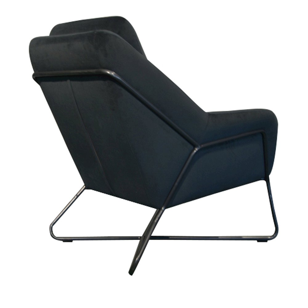 Romeo Lounge Chair - Dark Grey Velvet. Picture 4
