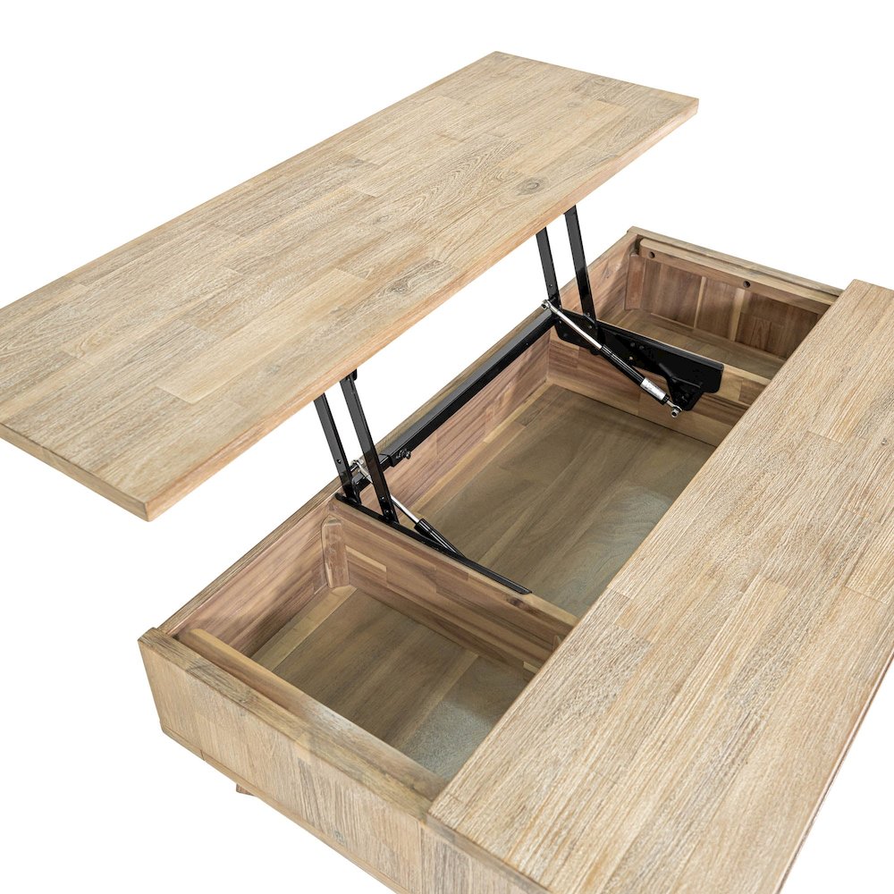 Gia Coffee Table with Lift Top - Light Driftwood. Picture 14
