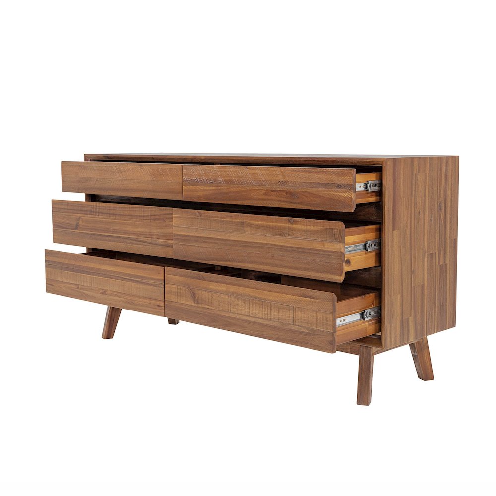 Gia 6 Drawer Dresser - Warm Pecan. Picture 4