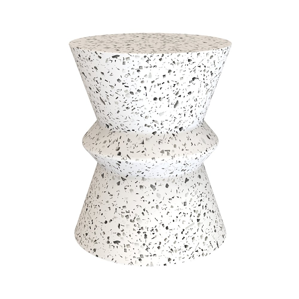 Concrete Hourglass Side Table - Terrazzo. Picture 1