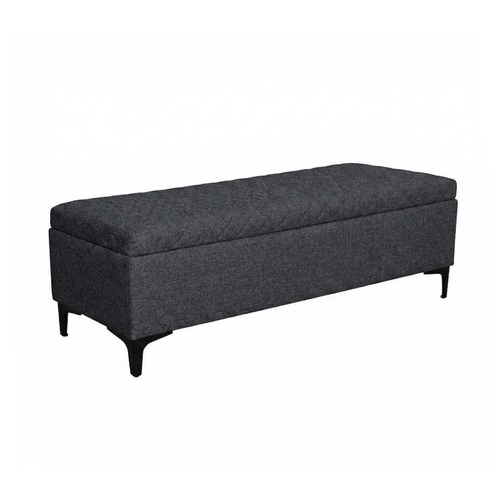 Reece Storage Bench - Charcoal Grey. Picture 1