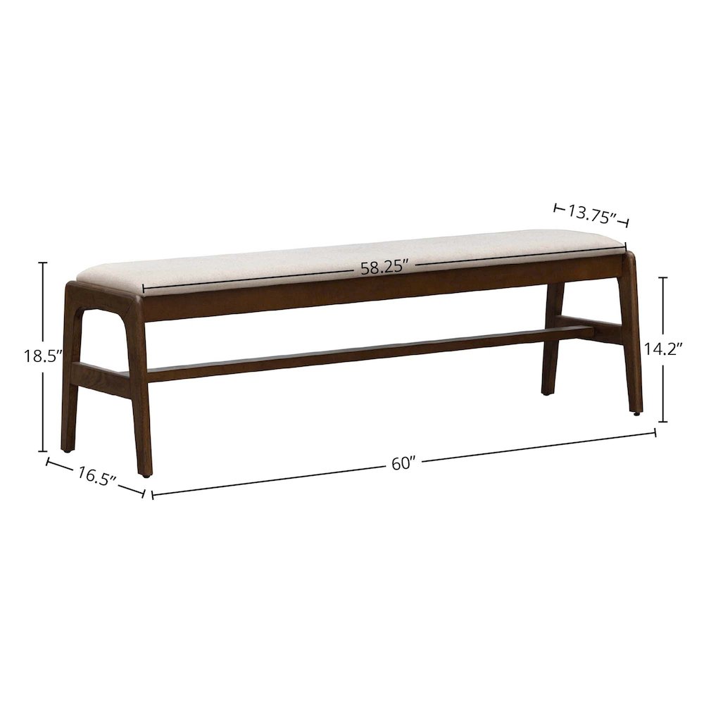 Remix Upholstered Bench - Cream. Picture 3