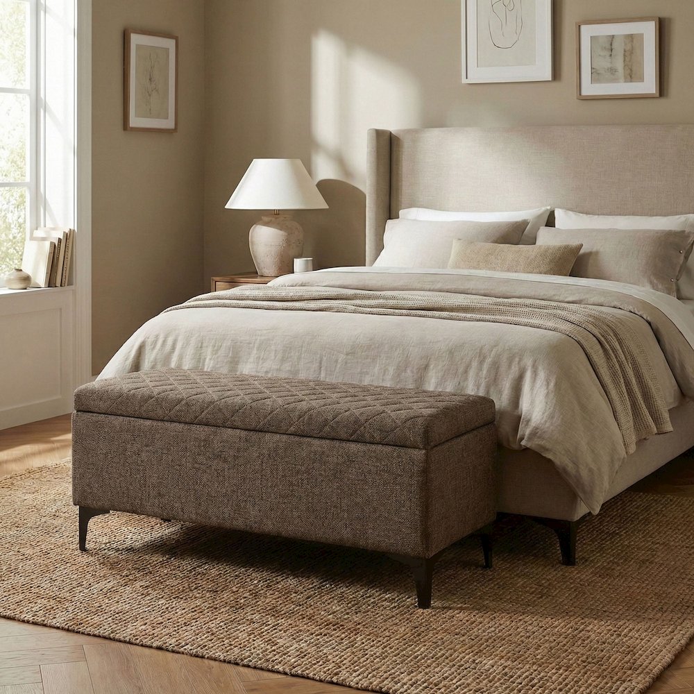 Reece Storage Bench - Medium Brown. Picture 2