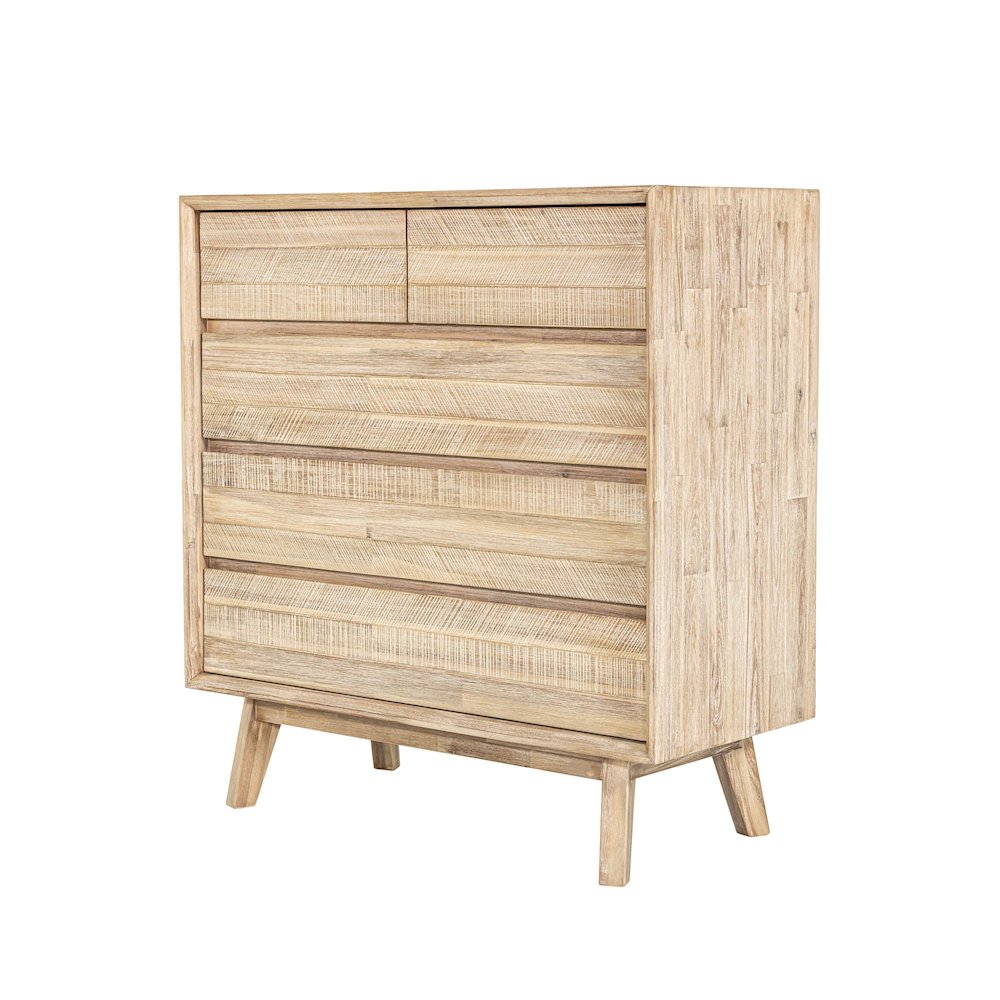 Gia 5 Drawer Chest - Light Driftwood. Picture 1