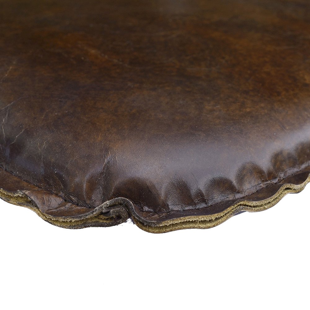 Metal Crossback Leather Cushion Seat - Vintage Brown. Picture 3