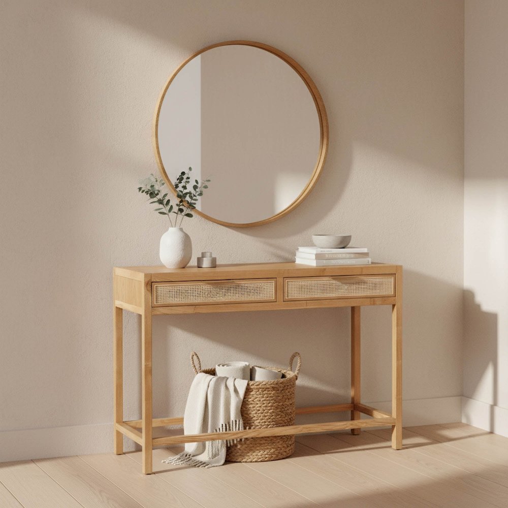 Rattan Console Table - Natural. Picture 2