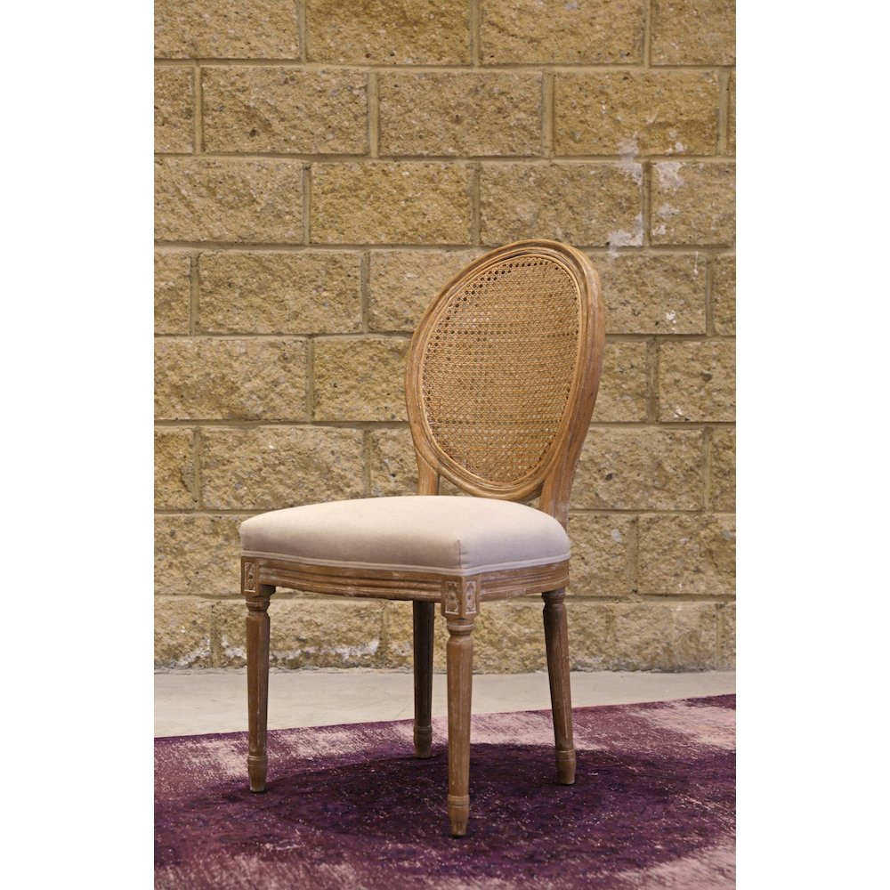 Napoleon Dining Chair with Cane Back - Antique Linen. Picture 5