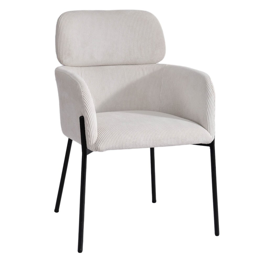 Allegra Dining Chair - Corduroy White. Picture 6