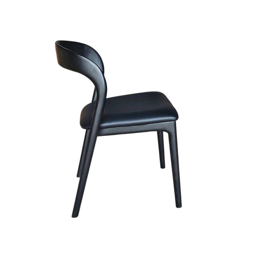 Rotondo Dining Chair - Black Frame with PU Seat. Picture 4