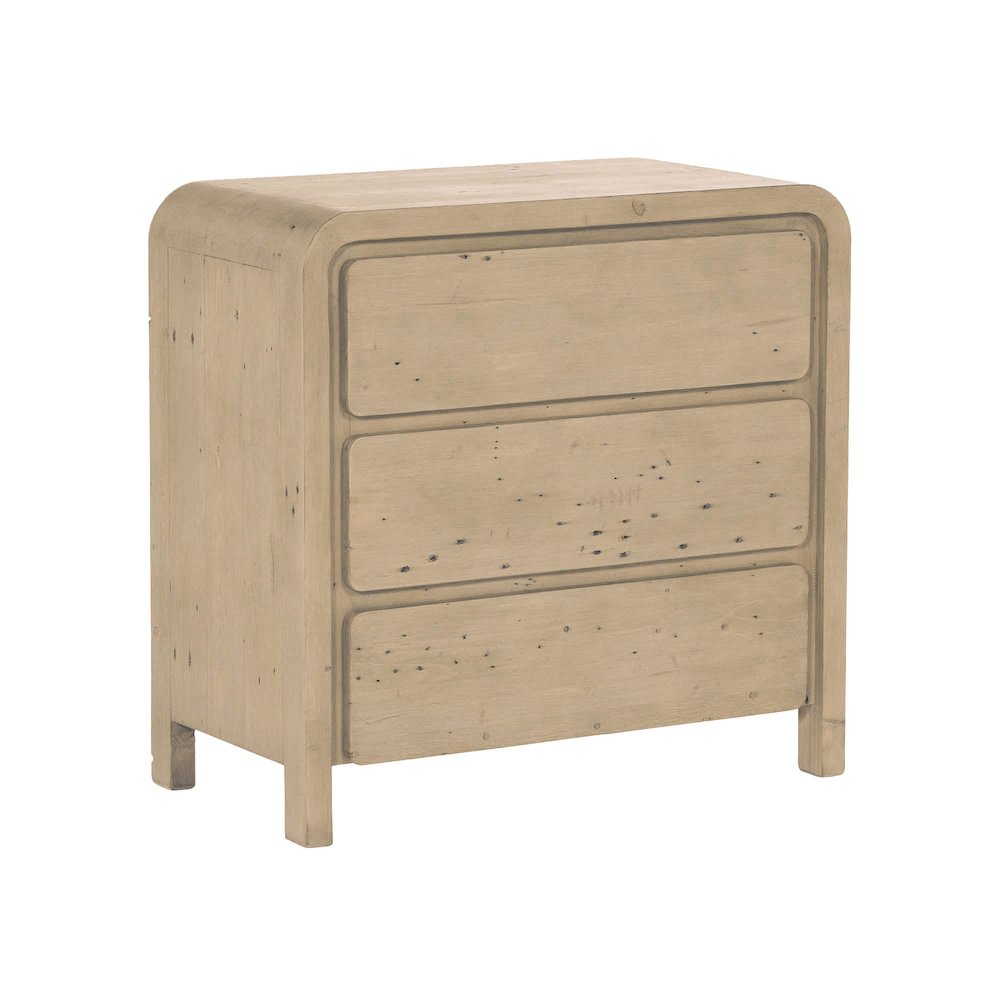 Opera 3 Drawer Small Chest - Scrubbed Teak. Picture 1