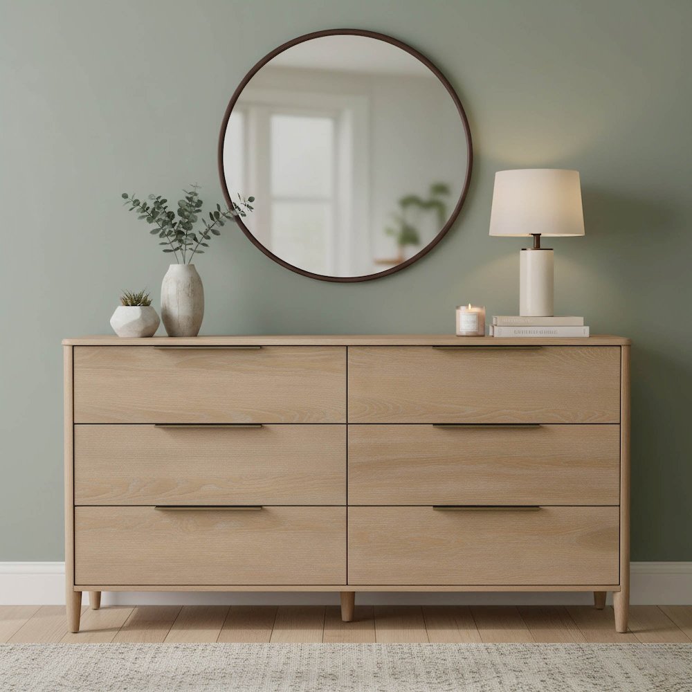 Kamelia 6 Drawer Dresser - Sand. Picture 2