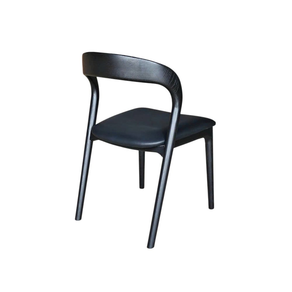 Rotondo Dining Chair - Black Frame with PU Seat. Picture 5