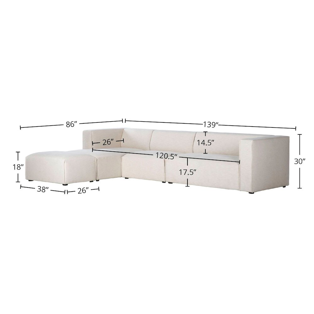 Premium Left Modular Sectional with Ottoman. Picture 3