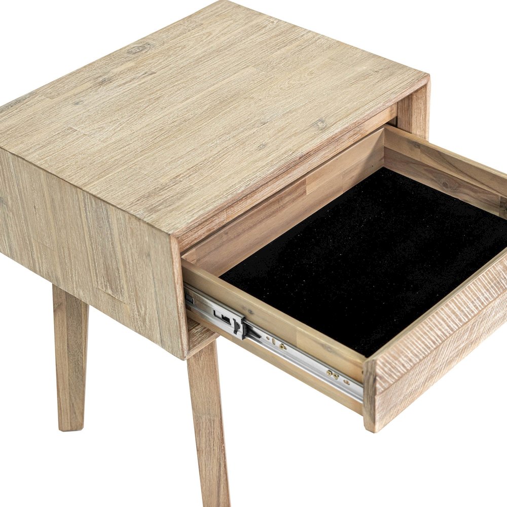 Gia 1 Drawer Nightstand - Light Driftwood. Picture 11