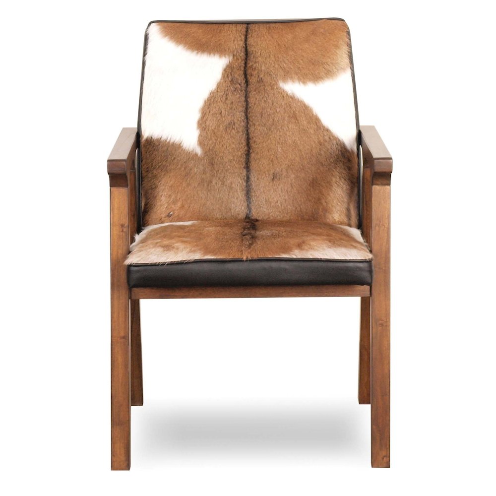 Rio Cool Armchair - Brown Mindi Oak, Leather/Goat Hair. Picture 2