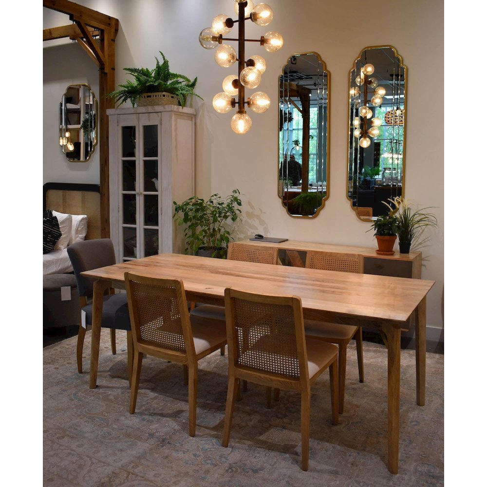 Cane Dining Chair - Oyster Linen/Natural Frame. Picture 16