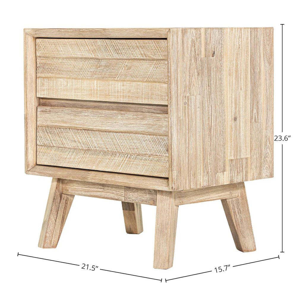 Gia 2 Drawer Nightstand - Light Driftwood. Picture 3