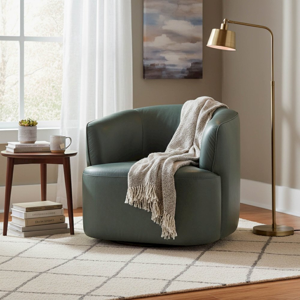 Fireside Swivel Club Chair - Deep Moss. Picture 2