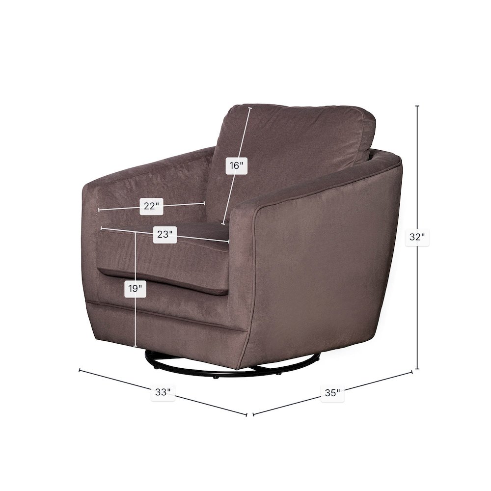 Baltimo Swivel Glider - Ash Brown (VT). Picture 3