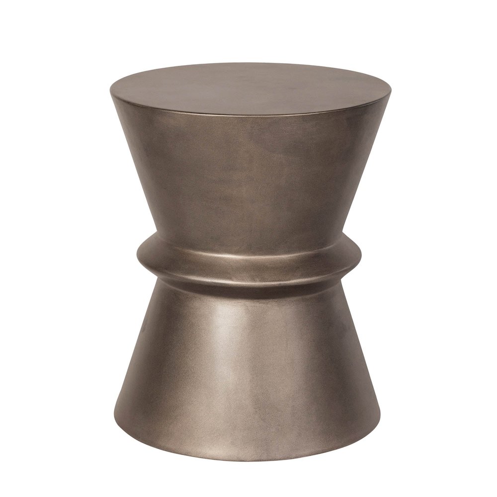 Concrete Hourglass Side Table - Bronze. Picture 1