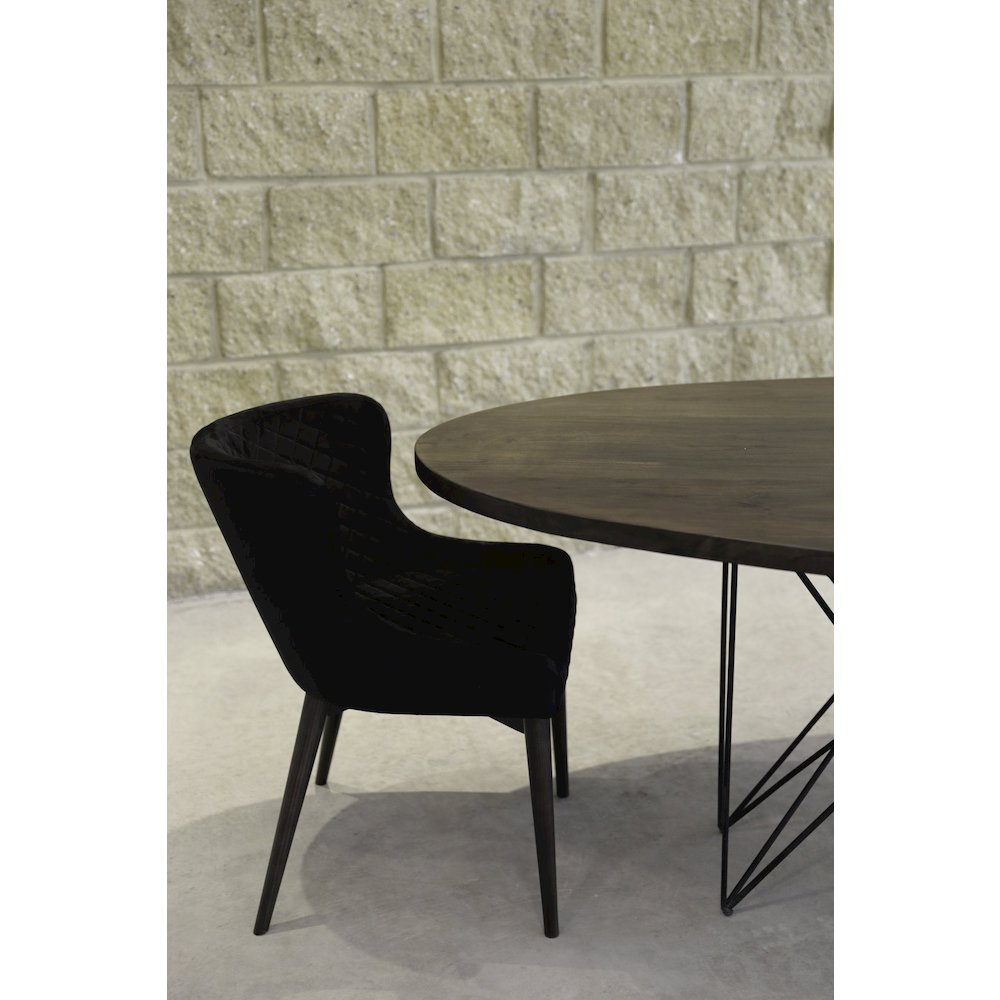 Mila Dining Chair - Black Velvet. Picture 7