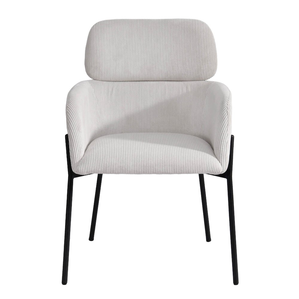Allegra Dining Chair - Corduroy White. Picture 5