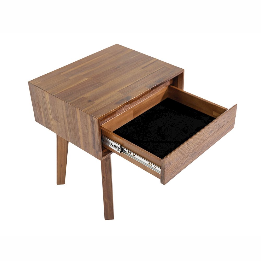 Gia 1 Drawer Nightstand - Warm Pecan. Picture 10