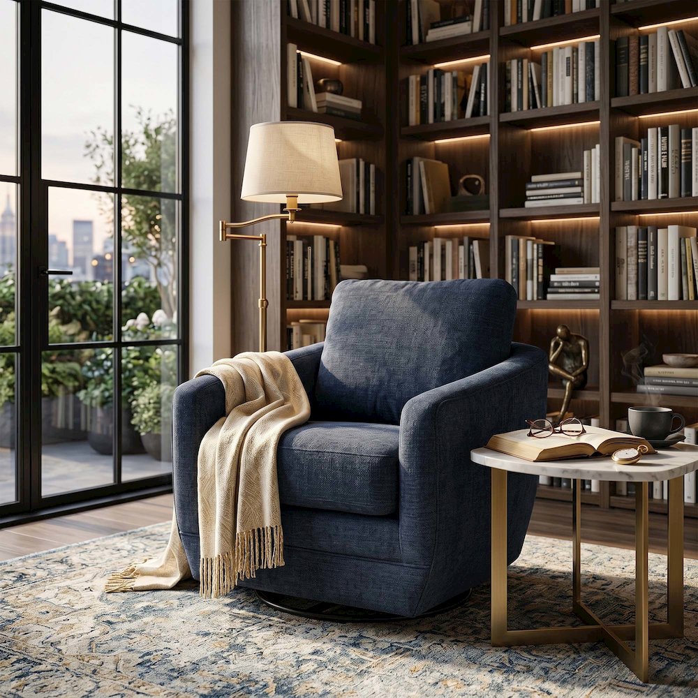 Baltimo Swivel Glider - Midnight Blue (VT). Picture 2