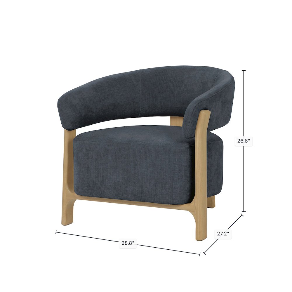 Harlow Club Chair - Spruce Grey Chenille. Picture 3