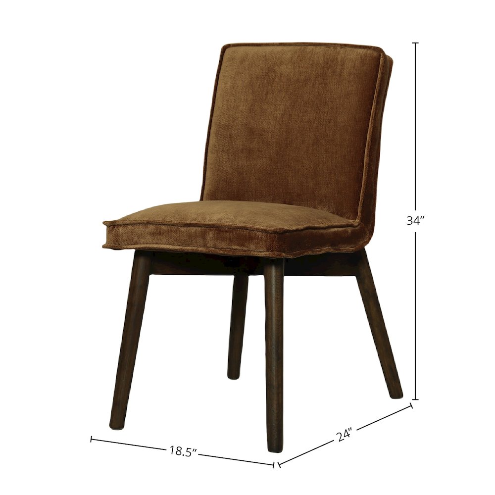 Franklyn Dining Chair - Distressed Velvet Bronze. Picture 2