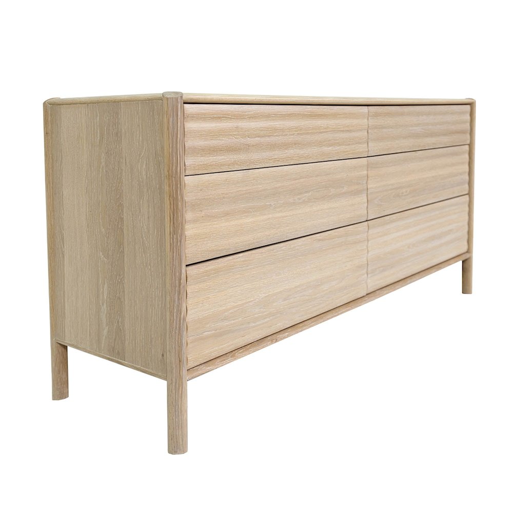Runway 6 Drawer Dresser - Light Oak. Picture 11