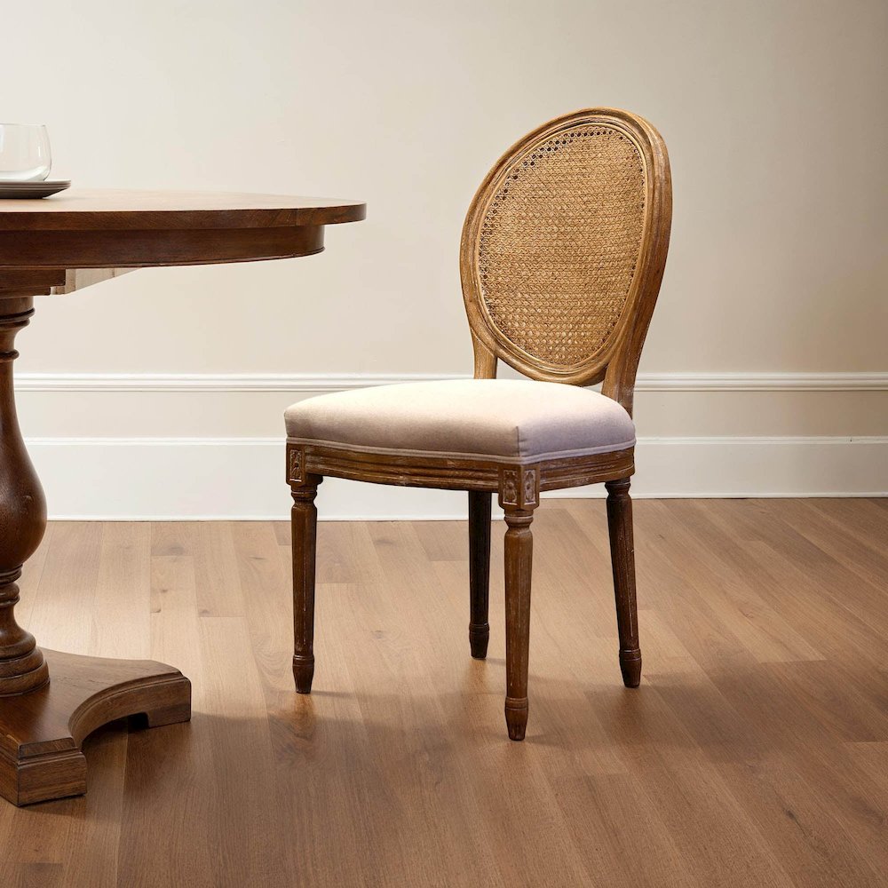 Napoleon Dining Chair with Cane Back - Antique Linen. Picture 2