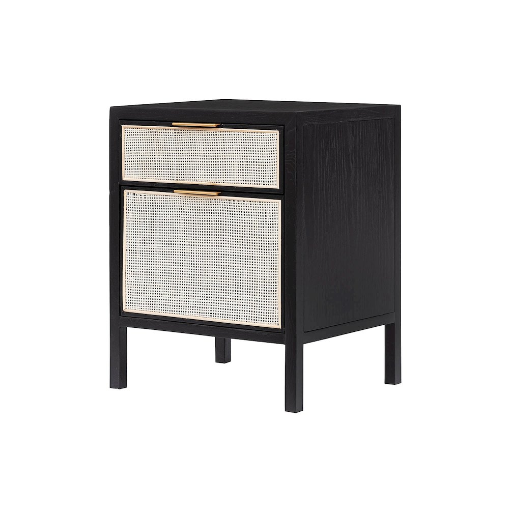 Rattan Filing Cabinet - Ebony. Picture 1