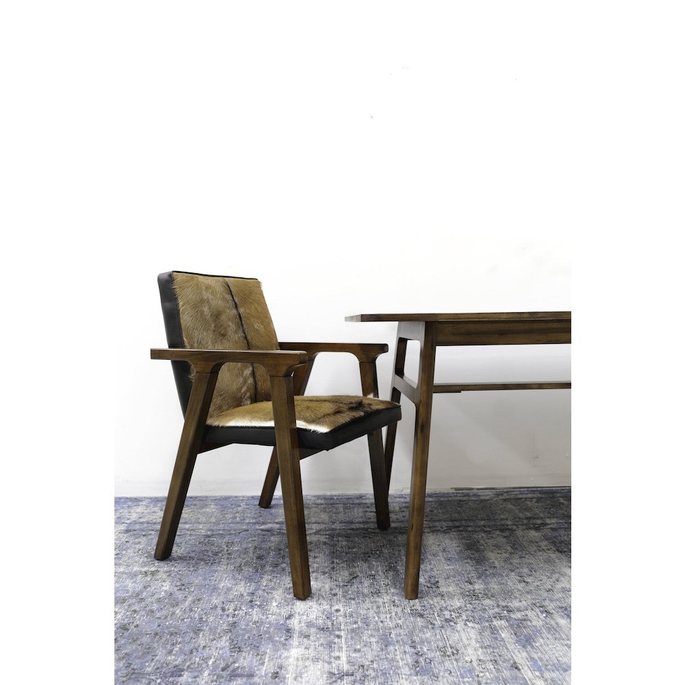 Rio Cool Armchair - Brown Mindi Oak, Leather/Goat Hair. Picture 6