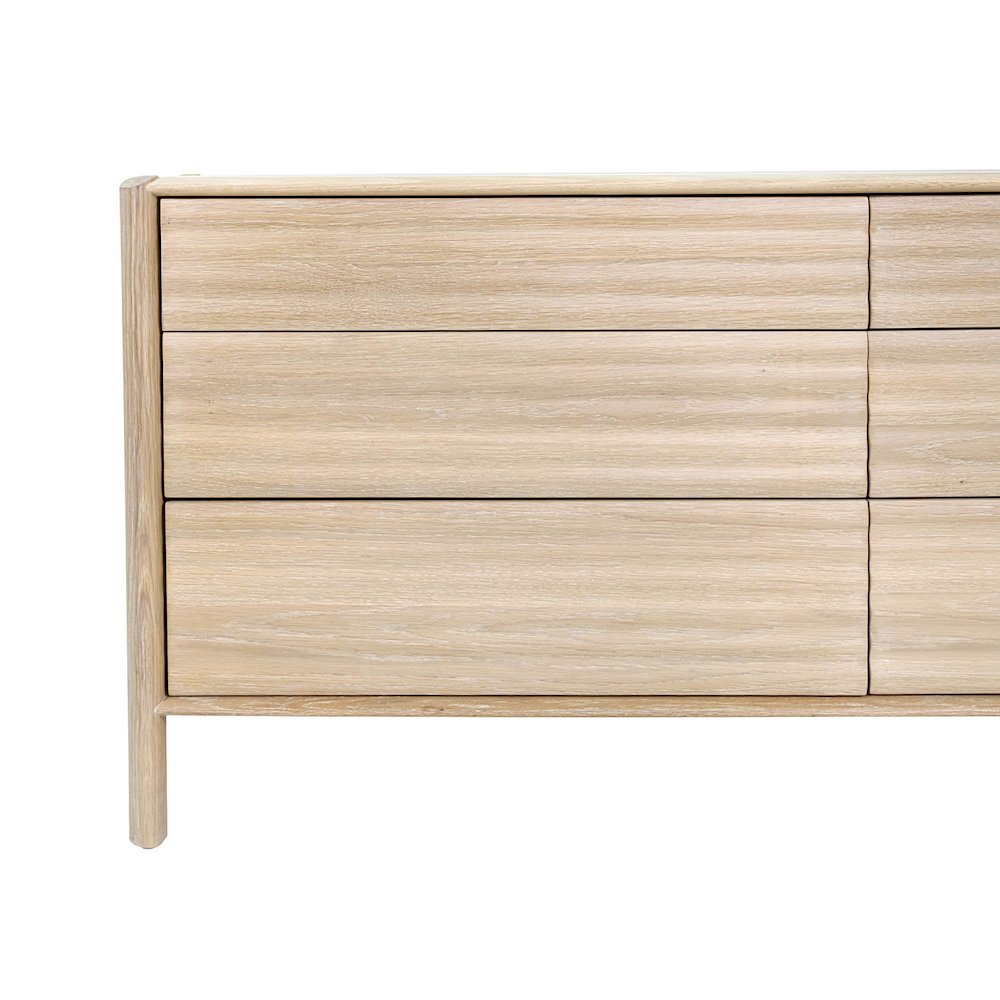 Runway 6 Drawer Dresser - Light Oak. Picture 12